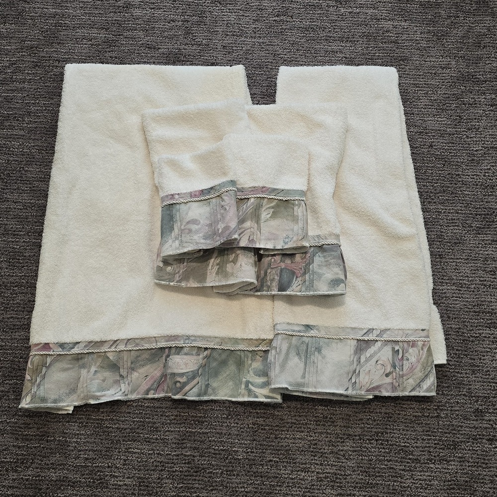 Jcpenney Vtg Mustique Towels Lot Bath‎ Hand Wash 6pc  Set